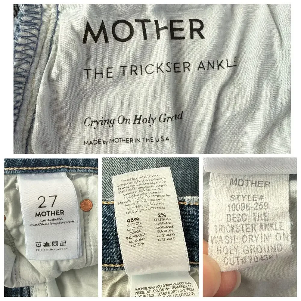 Mother SUPERIOR Trickster Ankle size 27 Crying On Holy Ground High Rise